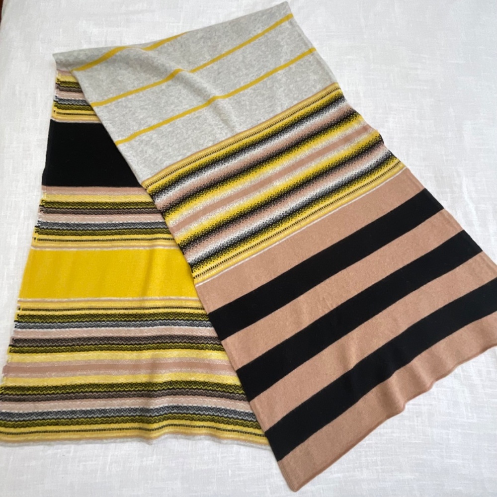 •Green Thomas Merino Lambswool Blanket Knit Scarf Wrap Designer Scotland82”x23” - Picture 8 of 11
